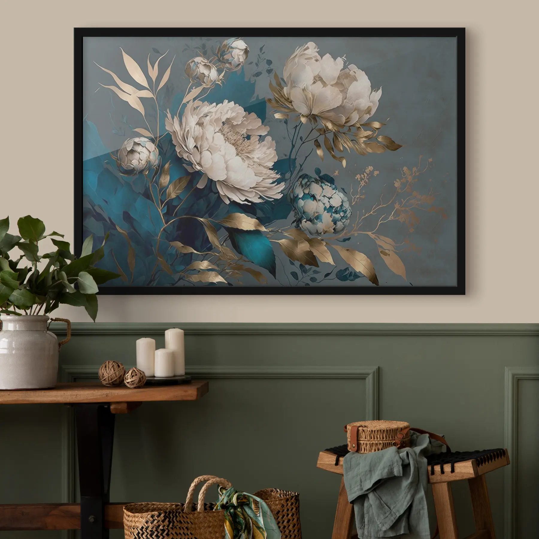 Fototapete Elegante Blüten vor einem üppigen Hintergrund f33935