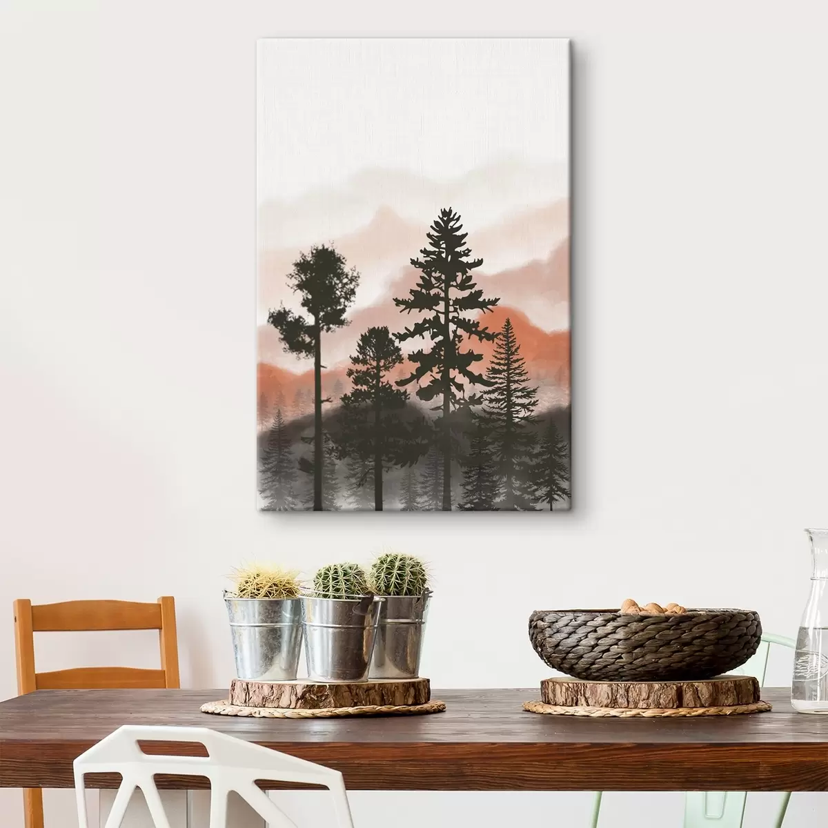 Wandbilder Gelassene Silhouetten vor einem farbenfrohen Himmel s36605v2