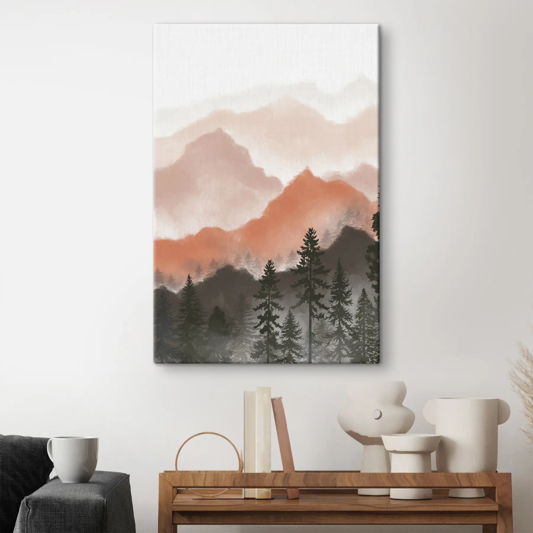 Wandbilder Gelassene Berge in sanften Farbtönen s36607v2