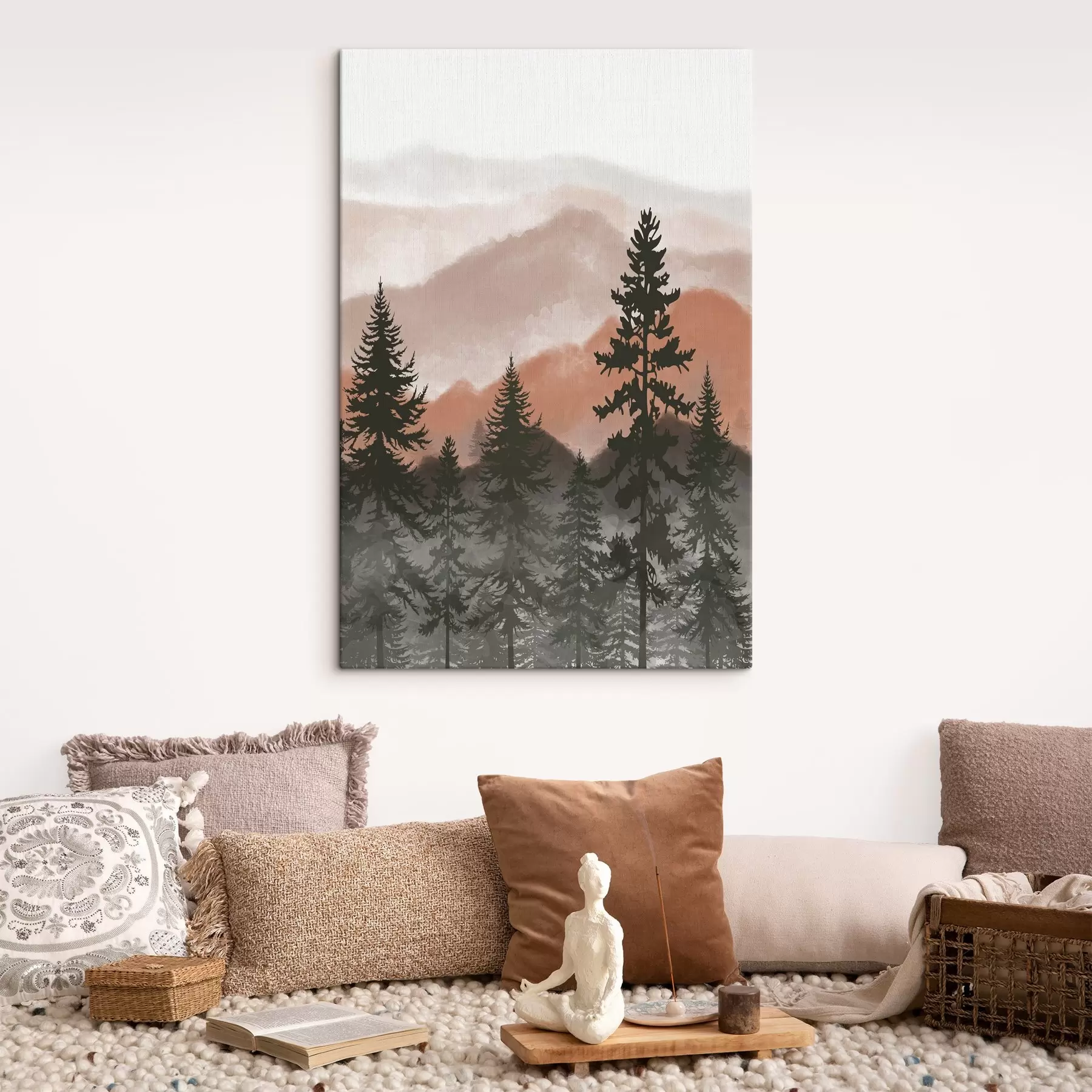 Wandbilder Gelassene Waldlandschaft in der Abenddämmerung s37017v2