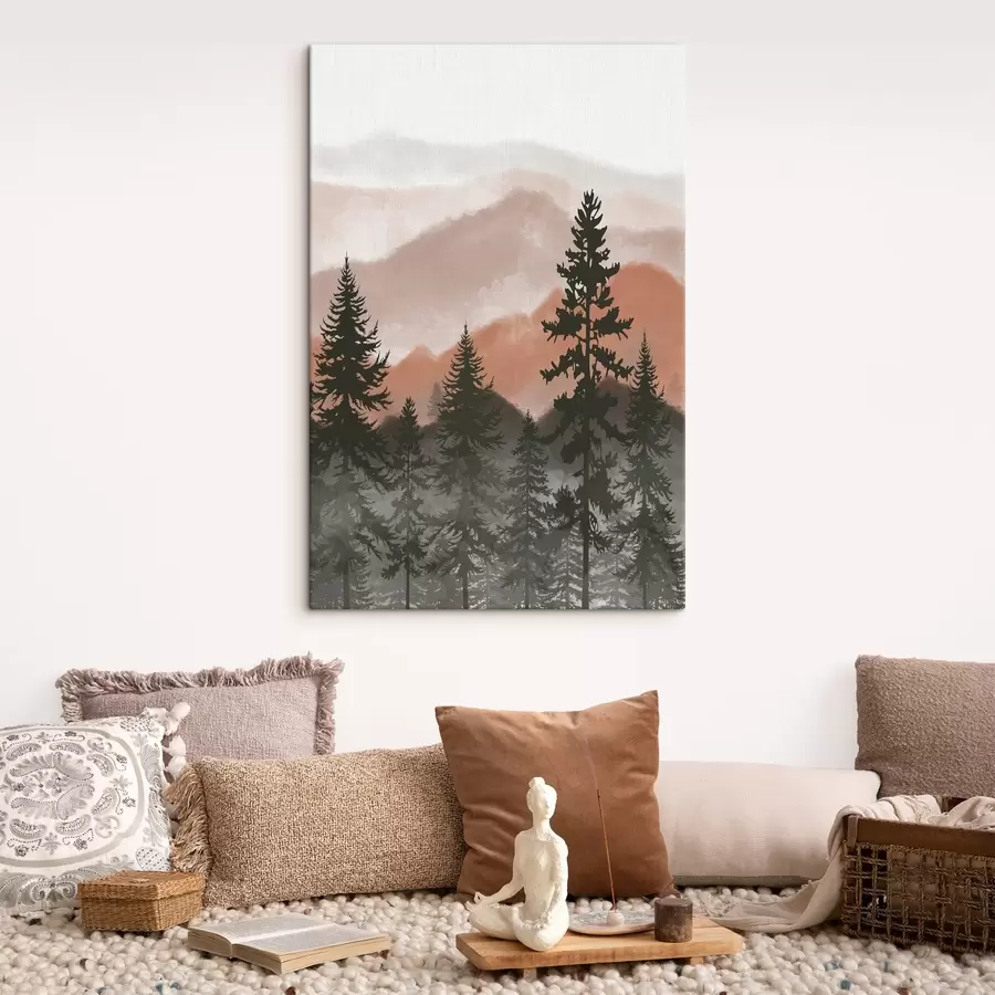 Wandbilder Gelassene Waldlandschaft in der Abenddämmerung s37017v2