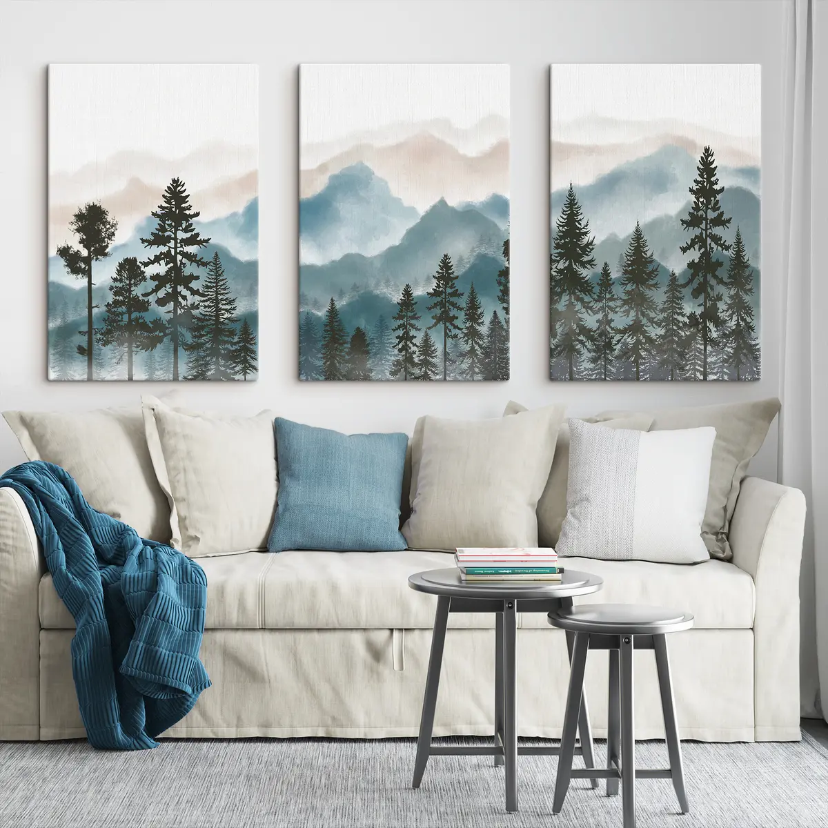 Wandbilder Ruhige Berge und sich abzeichnende Bäume m00244