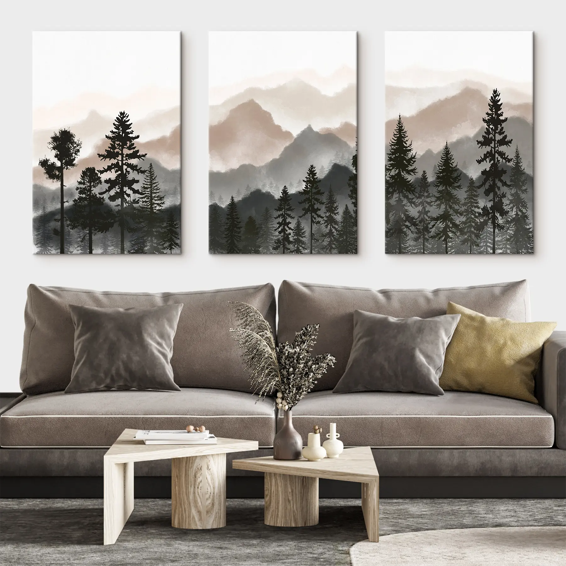 Wandbilder Ruhige Berglandschaft mit Bäumen m00244v1