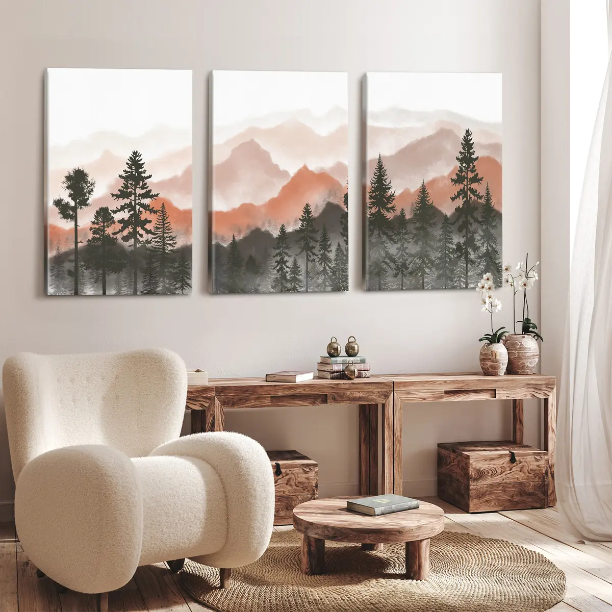 Wandbilder Berglandschaft mit ruhigen Farbtönen m00244v2