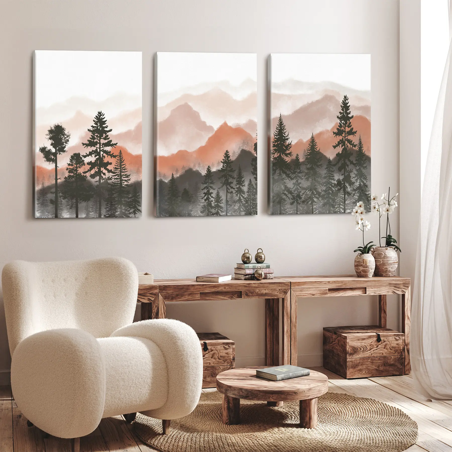 Wandbilder Berglandschaft mit ruhigen Farbtönen m00244v2