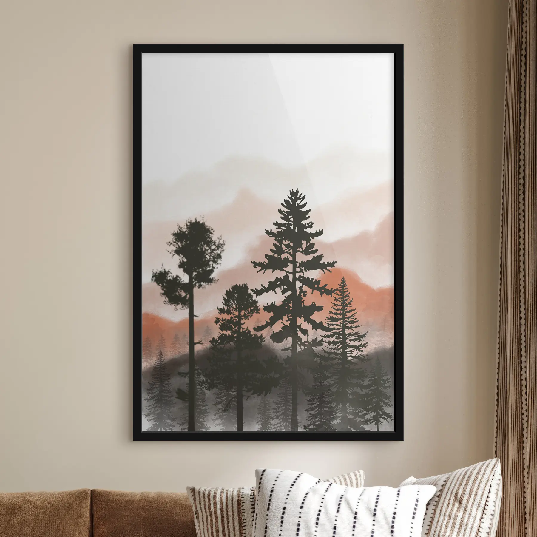 Fototapete Silhouettierte Bäume gegen einen sanften Himmel f36605v2