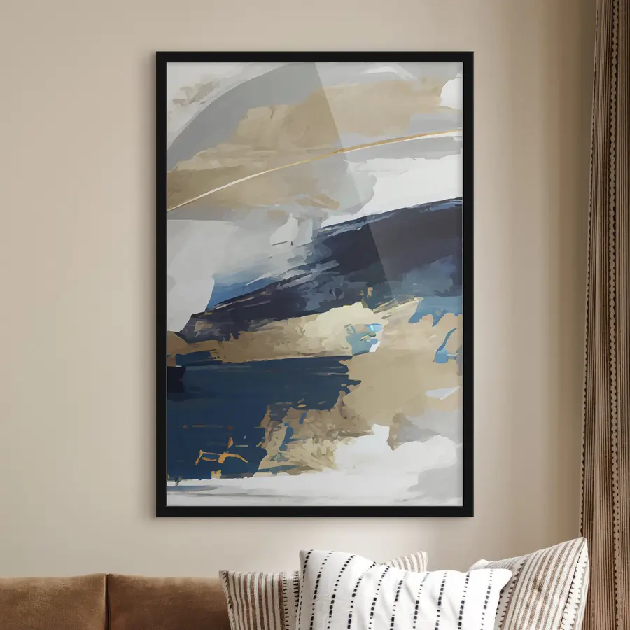 Fototapete Ausdrucksstarke grau-blaue Abstraktion f36621