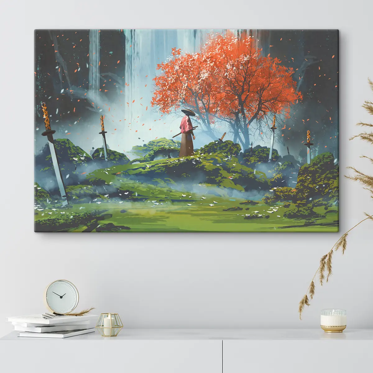 Wandbilder Krieger in einer ruhigen, lebendigen Landschaft s37105