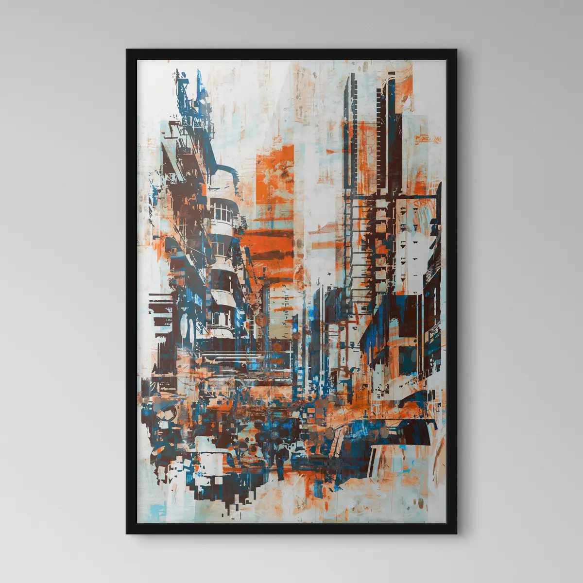 Poster Stadtlandschaft in leuchtenden Farben f37082