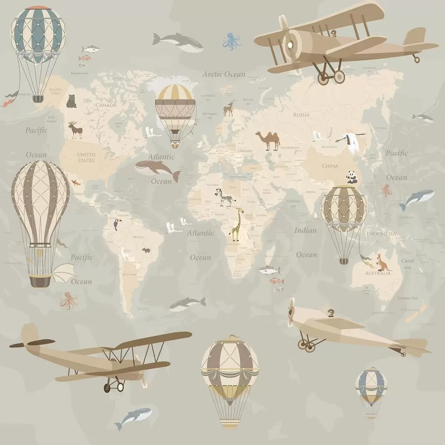 Fototapete Karte mit Bildern u36066d1