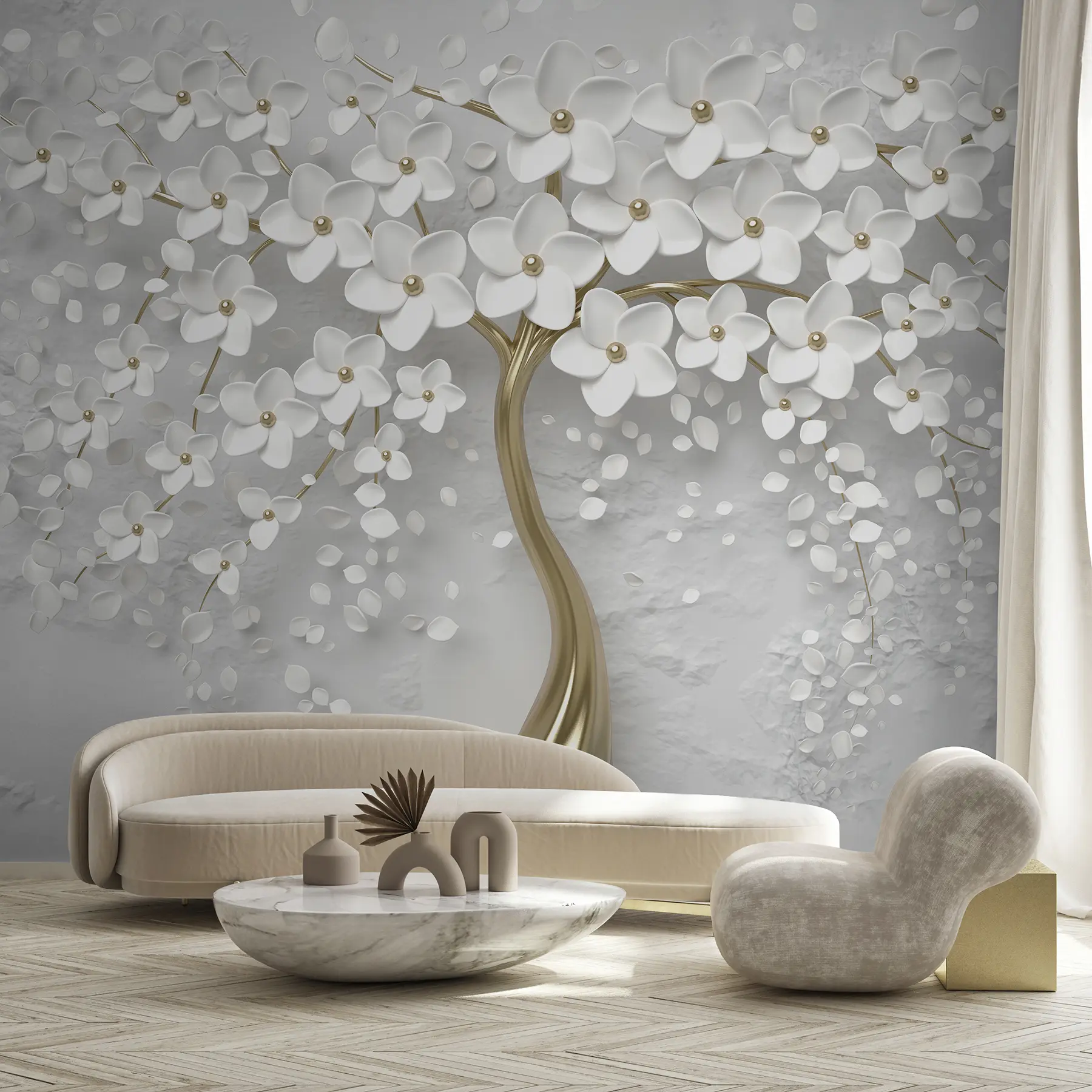 Fototapete Ein Baum mit kleinen Blüten u37065d1