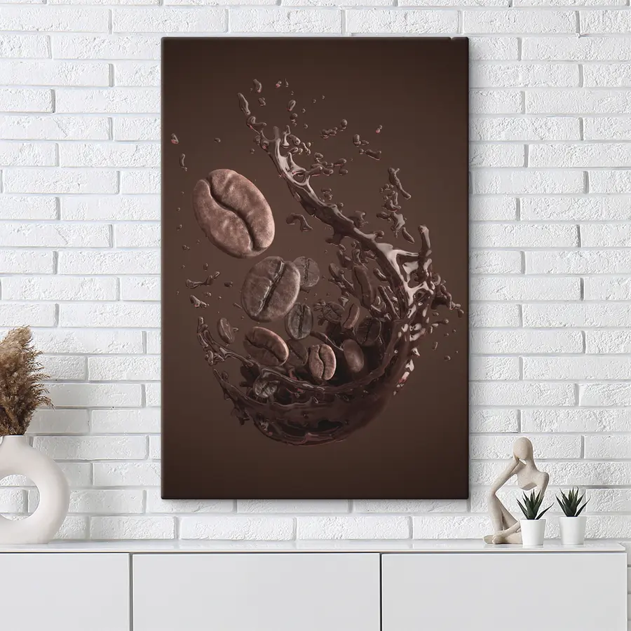 Wandbilder Kaffee spritzt in reichhaltiger Bewegung s37176