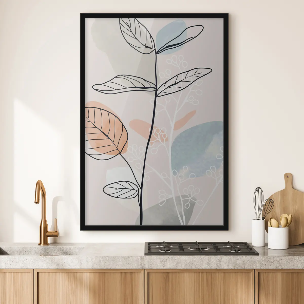 Poster Stilvolles botanisches Liniendesign f37052