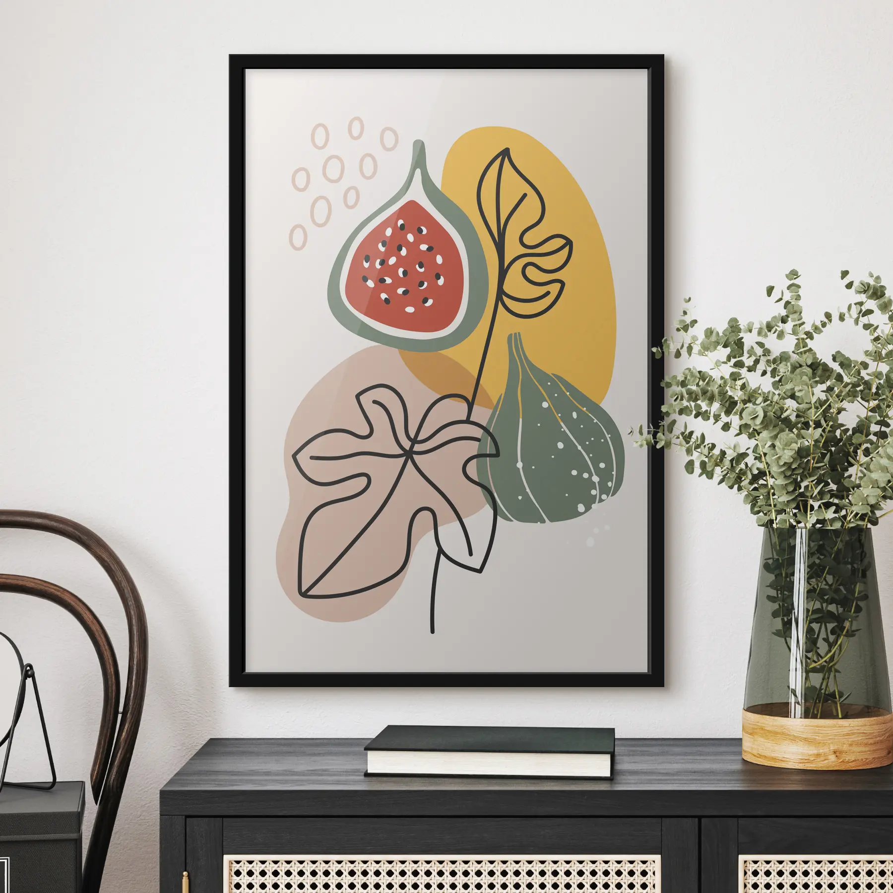 Wandbilder Farbenfrohe organische Formen und natürliche Elemente f37058