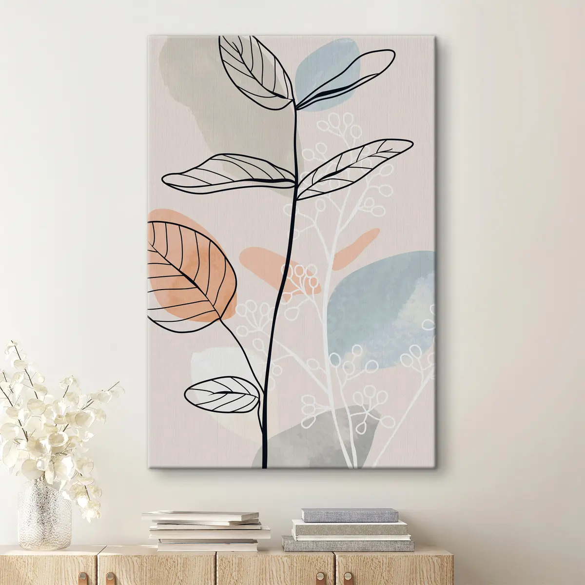 Wandbilder Elegante Linienkunst aus Grünzeug s37052