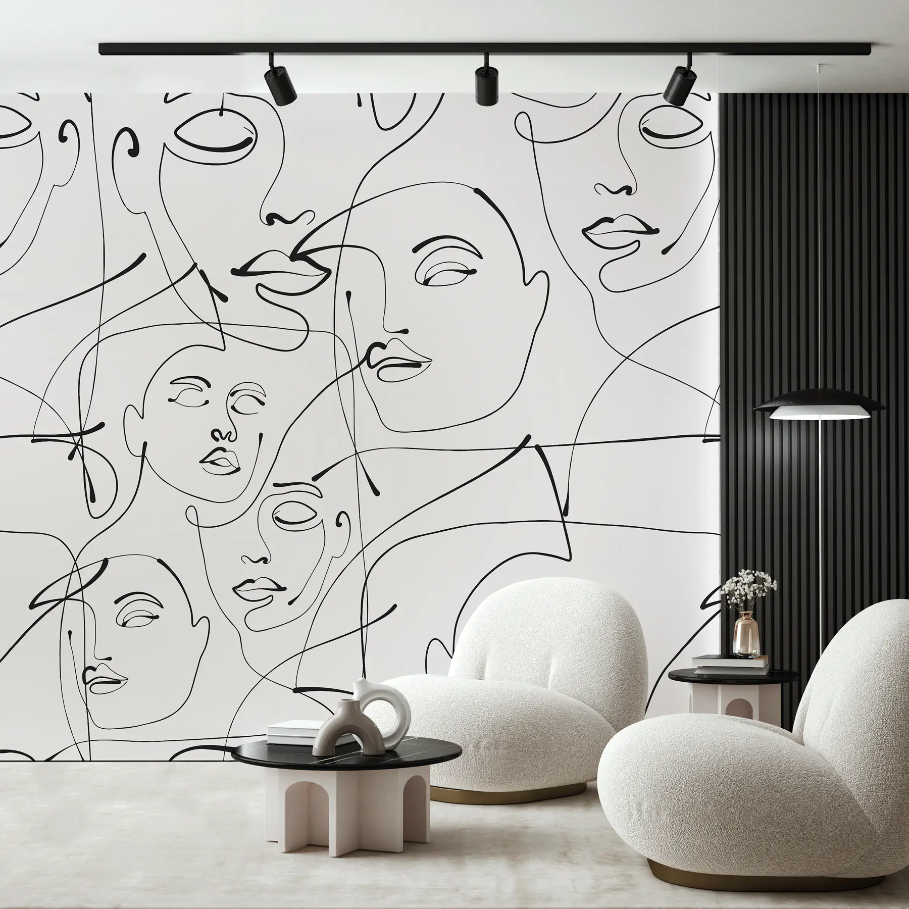 Wandbilder Minimalistische Abstraktion des Porträts einer Frau u99013