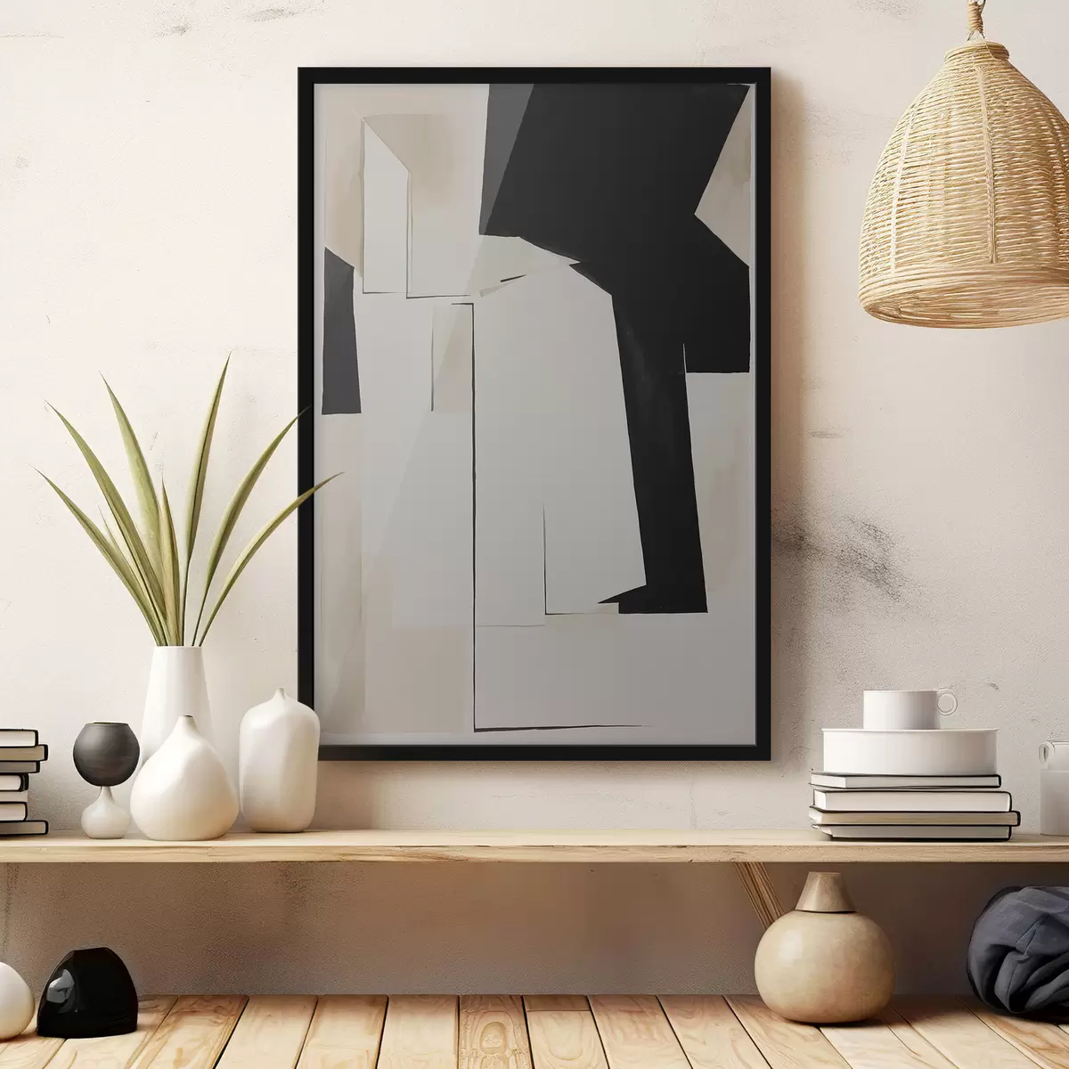 Poster Abstrakte Formen in gedeckten Tönen f37169