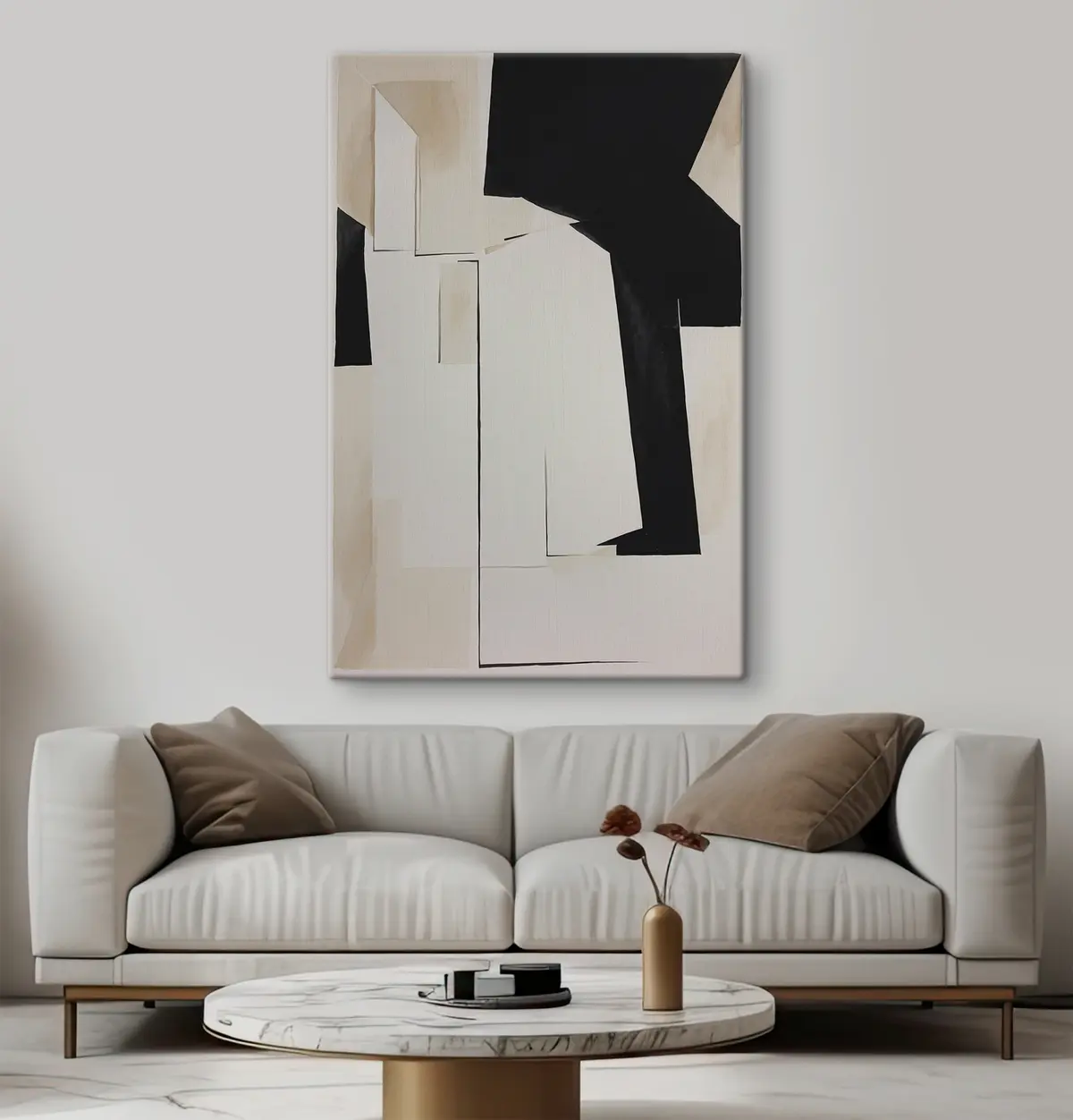 Wandbilder Abstrakte Formen in kontrastierenden Farbtönen s37169