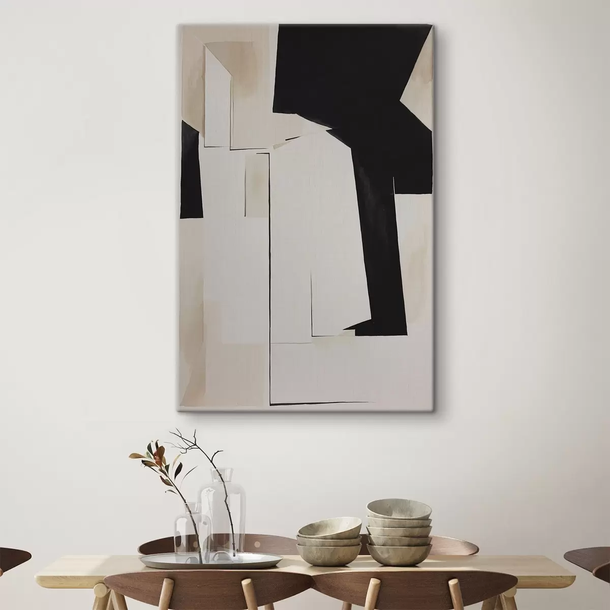 Wandbilder Abstrakte Formen in kontrastierenden Farbtönen s37169