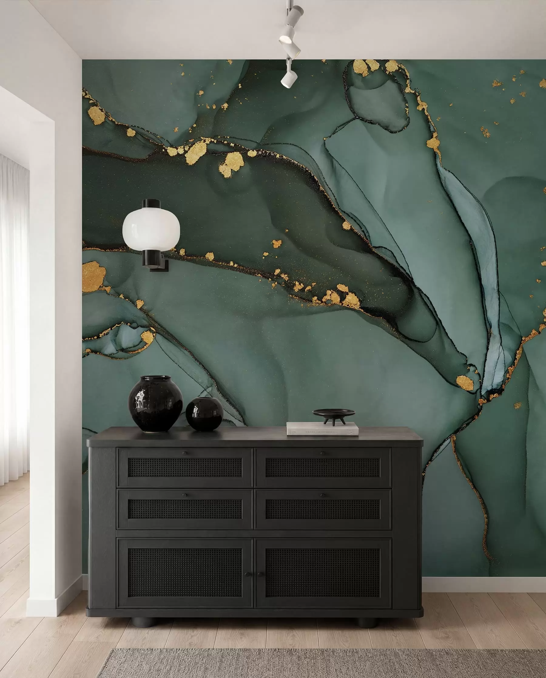Fototapete Luxuriöser Onyx-Marmor mit metallischen Rissen u50235d1