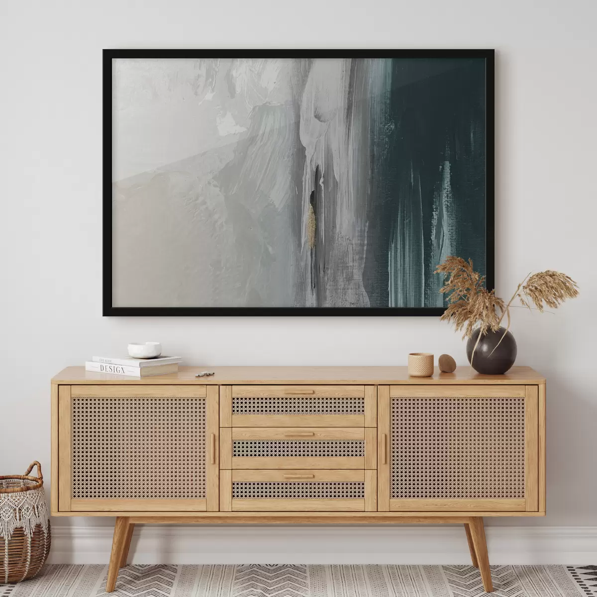 Poster Abstrakte Striche in beruhigenden Farbtönen f37158