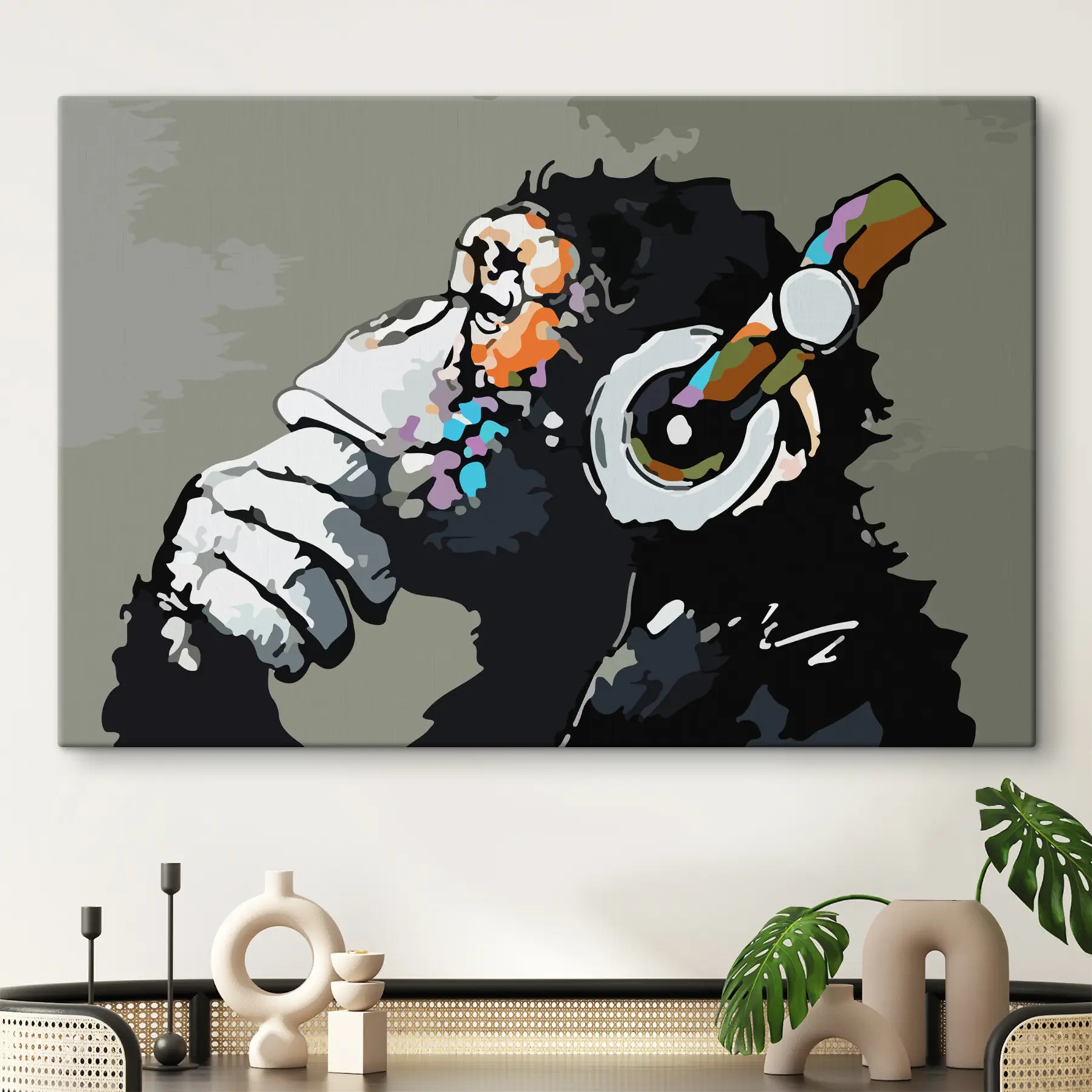 Fototapete Tiefgründig nachdenken, während man Musik hört s37269