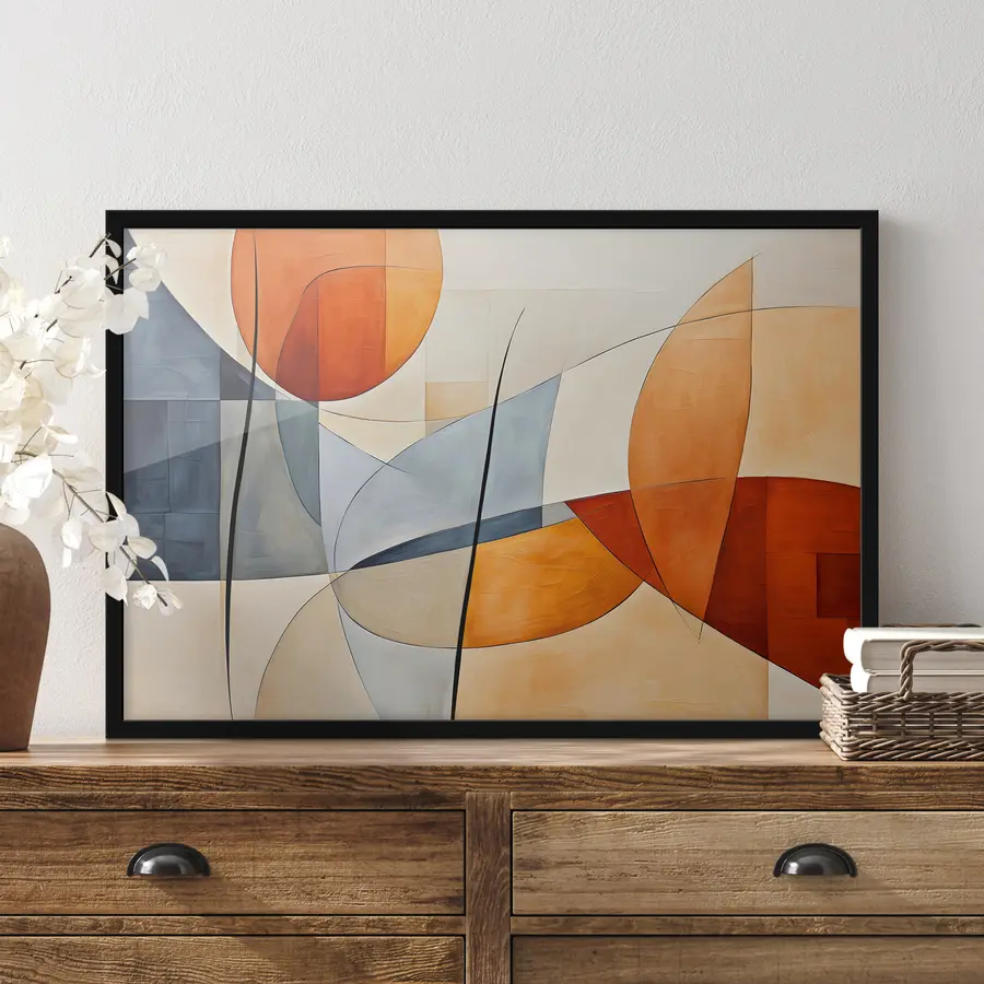 Fototapete Dynamische Formen in warmen Farbtönen f37285