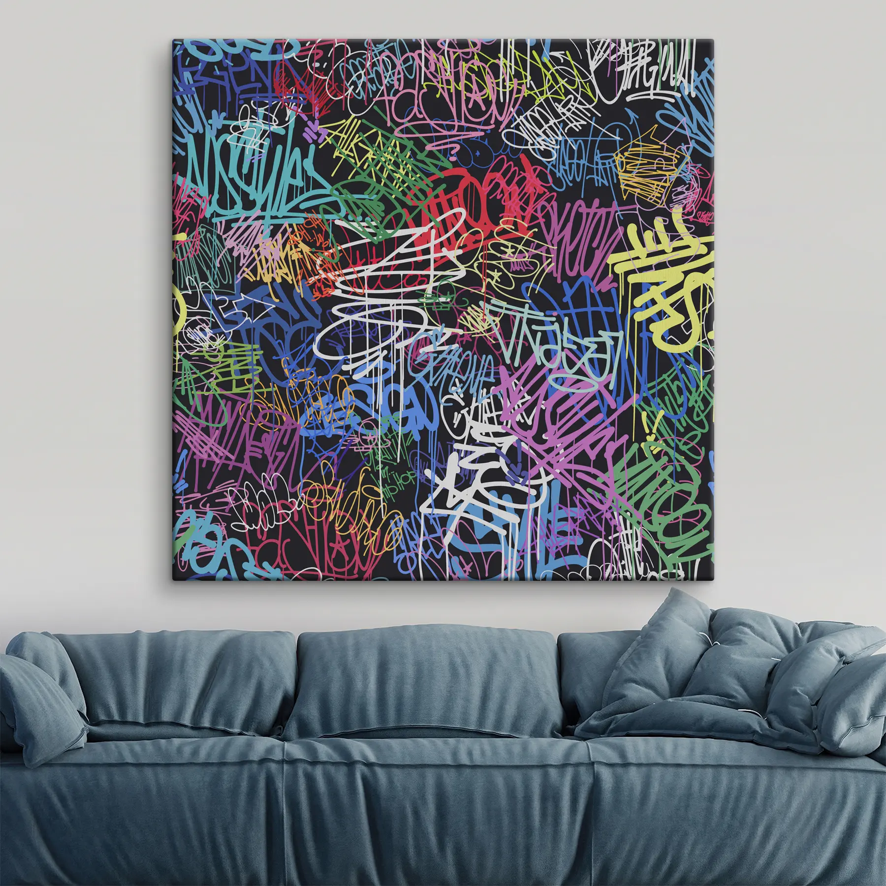 Fototapete Lebendiges Chaos aus Farben und Wörtern s37150