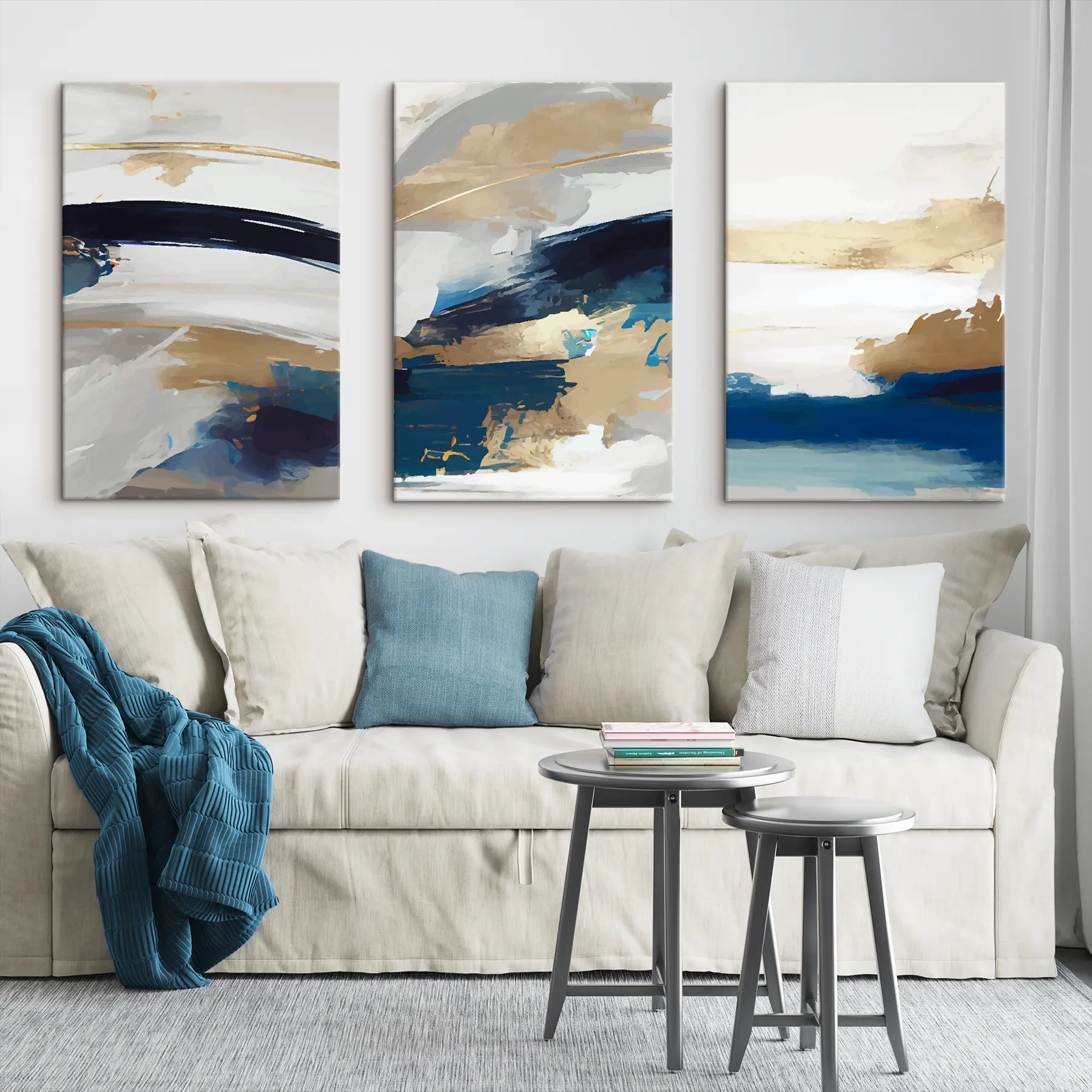 Wandbilder Grau-blaue Abstraktion m00269