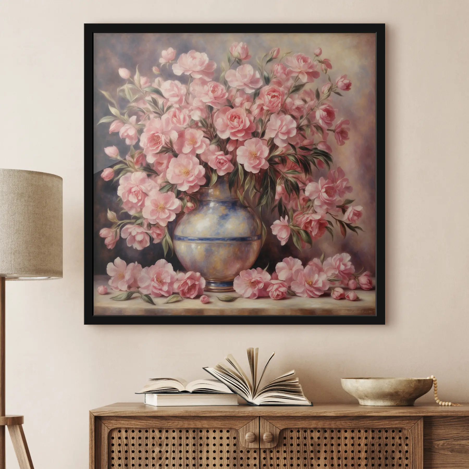 Fototapete Rosa Blumenstrauß im Stil von Auguste Renoir f37438