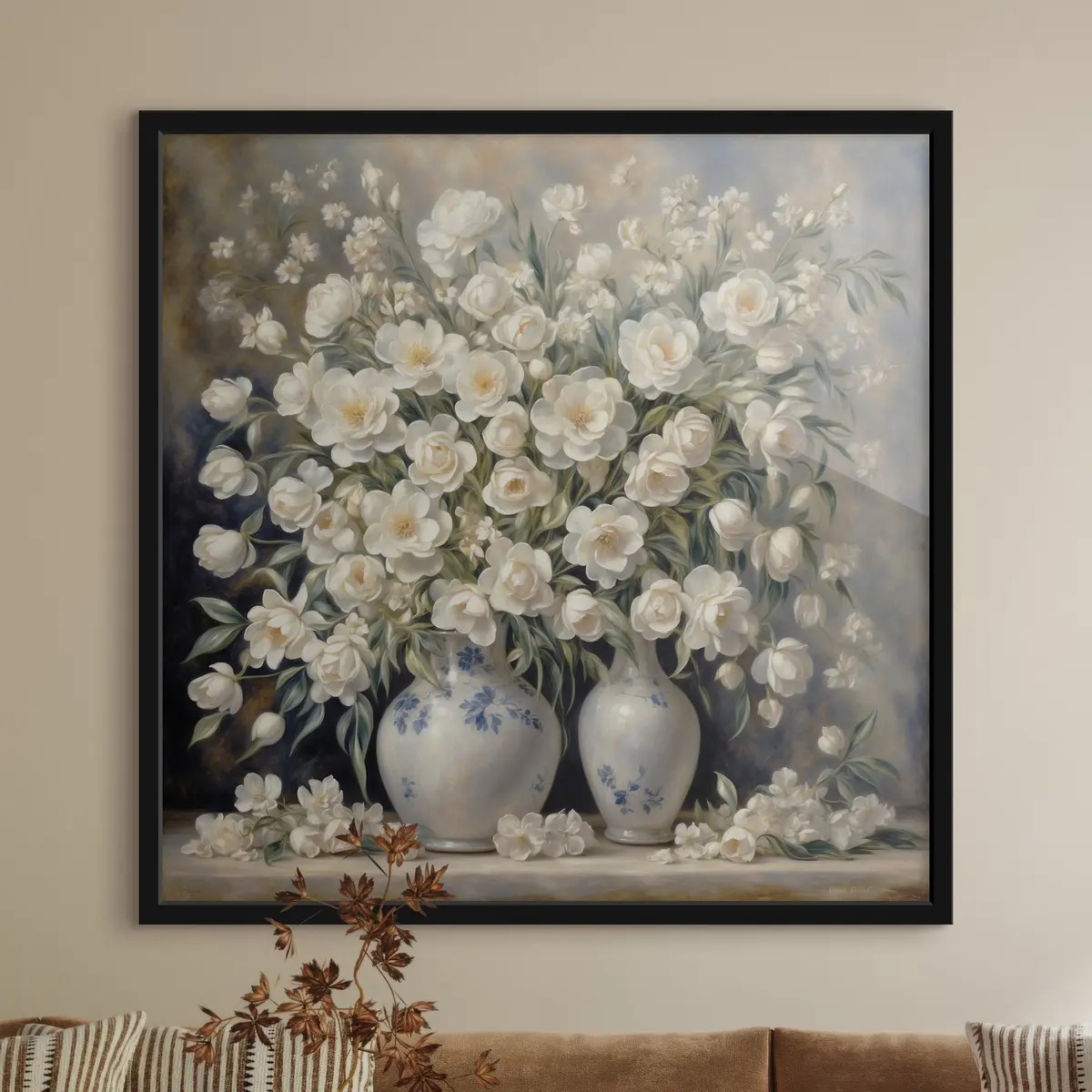 Poster Elegante Blüten in bezaubernden Vasen f37440