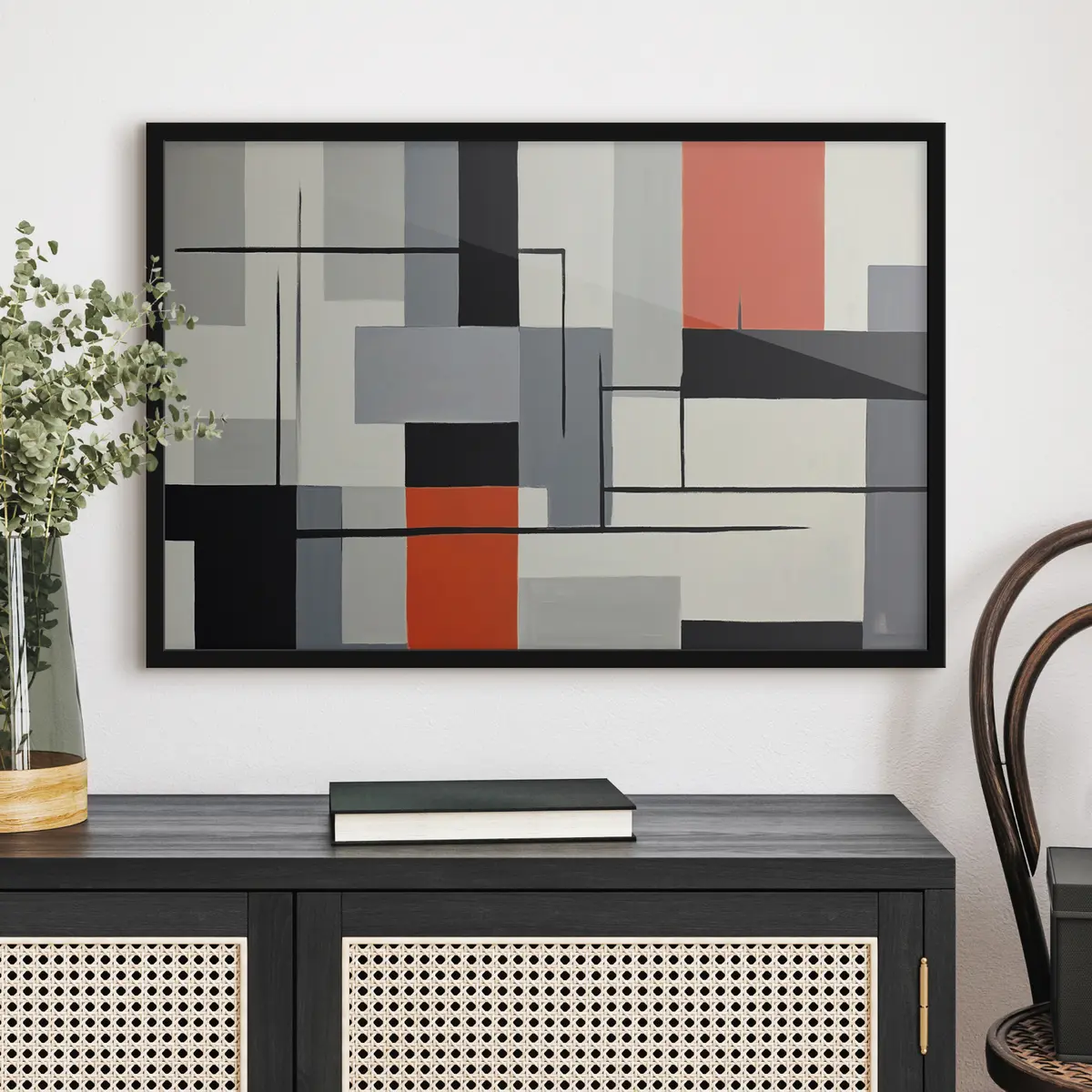 Poster Kräftige Linien und Farben verschmelzen auf wunderschöne Weise miteinander f37278