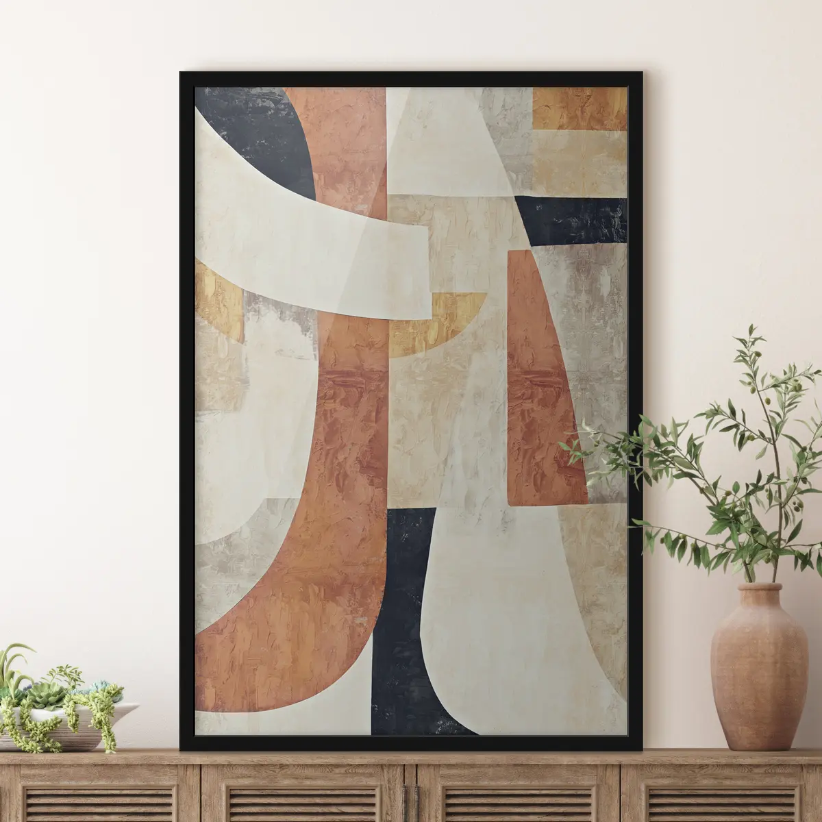 Poster Abstrakte Formen in warmen Tönen f37284