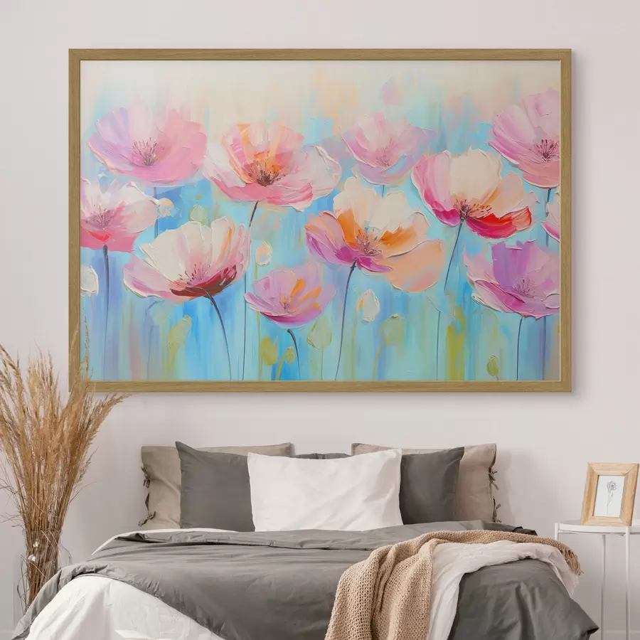 Fototapete Farbenfrohe Blüten in sanften Pastelltönen f37536