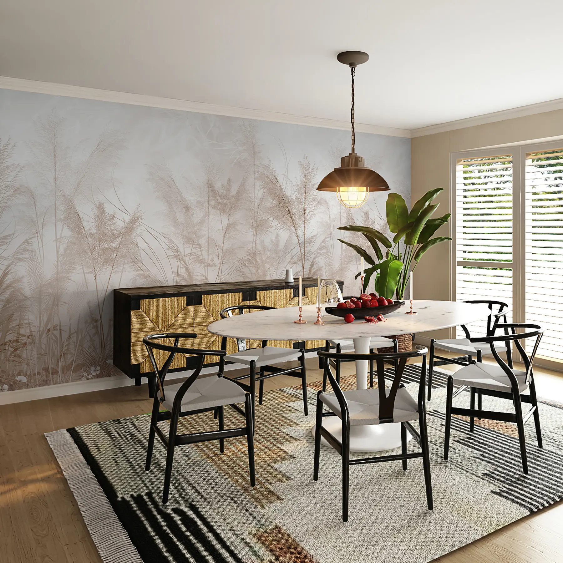 Fototapete Hohe Pflanzen in Pastellfarben u93903d2