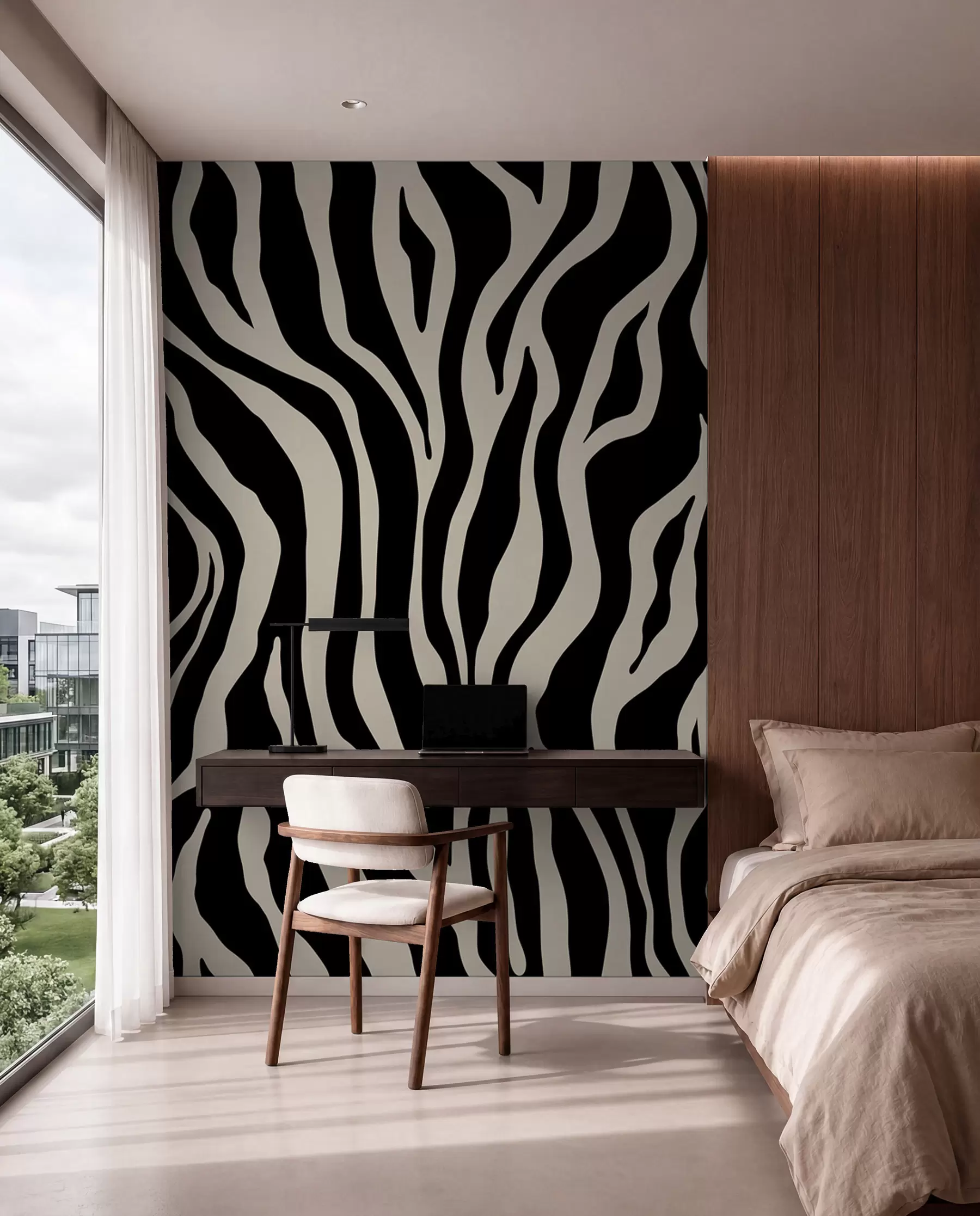 Fototapete Vektor Druck von Zebra Haut in schwarz und weiß Farben u99173v3