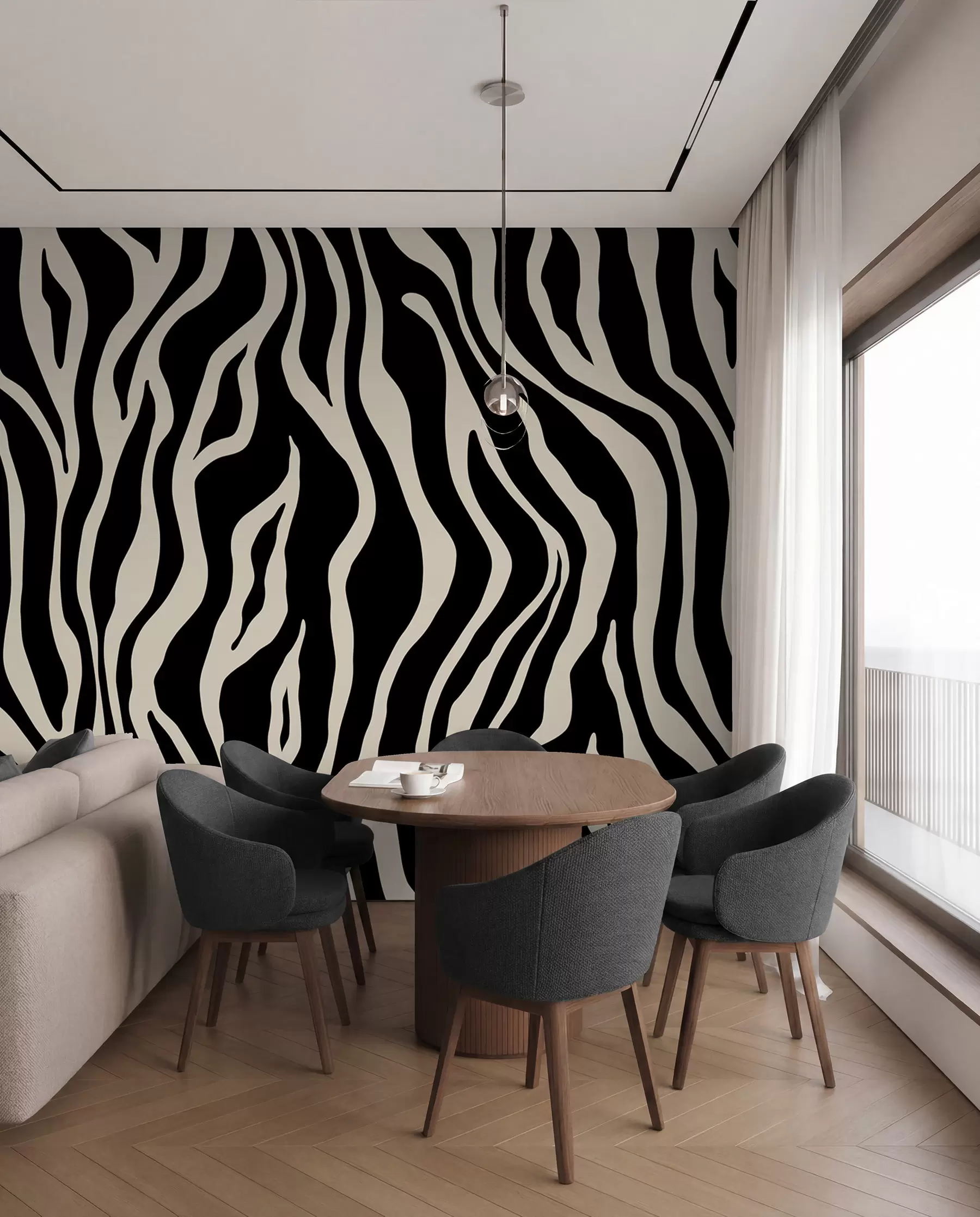 Fototapete Vektor Druck von Zebra Haut in schwarz und weiß Farben u99173v3